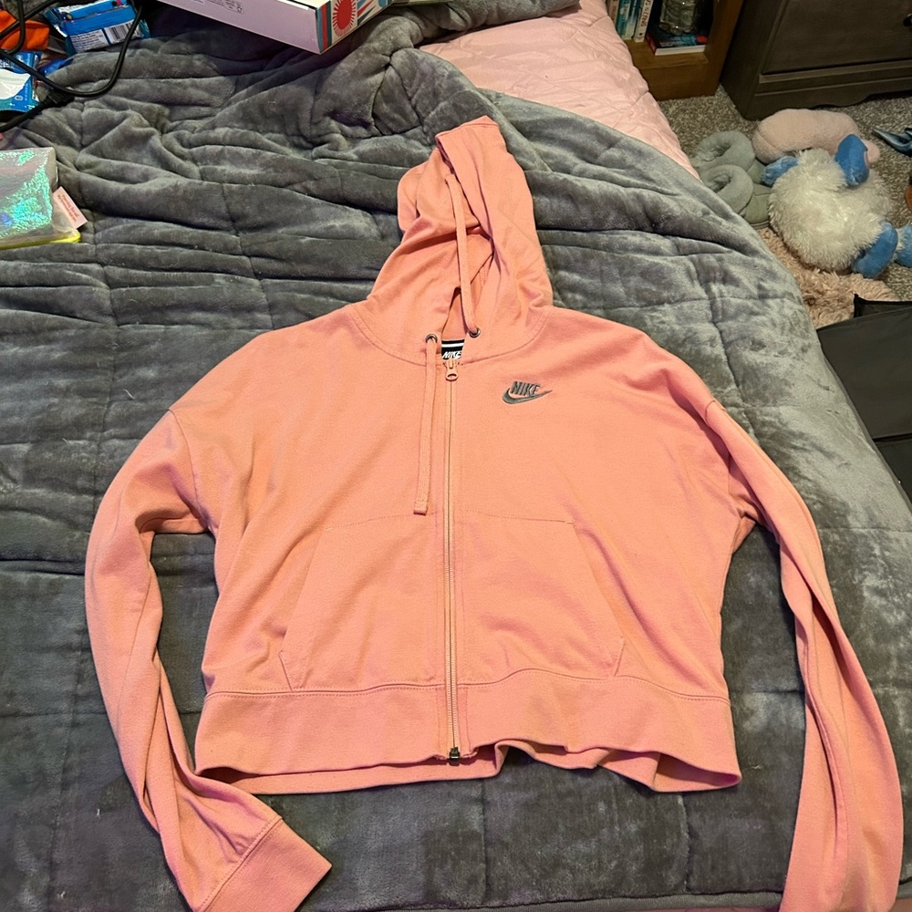 Nike Orange Cropped Relaxed Hoodie
